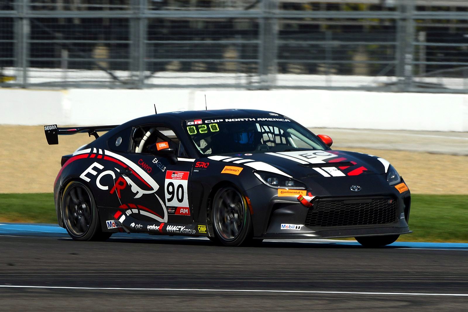 The #90 GR86 on a fast lap